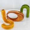Set of 3 Sculptural Multicolor Ceramic Vases Roberto Rigon, Italy,1960 - Thumbnail Image 2