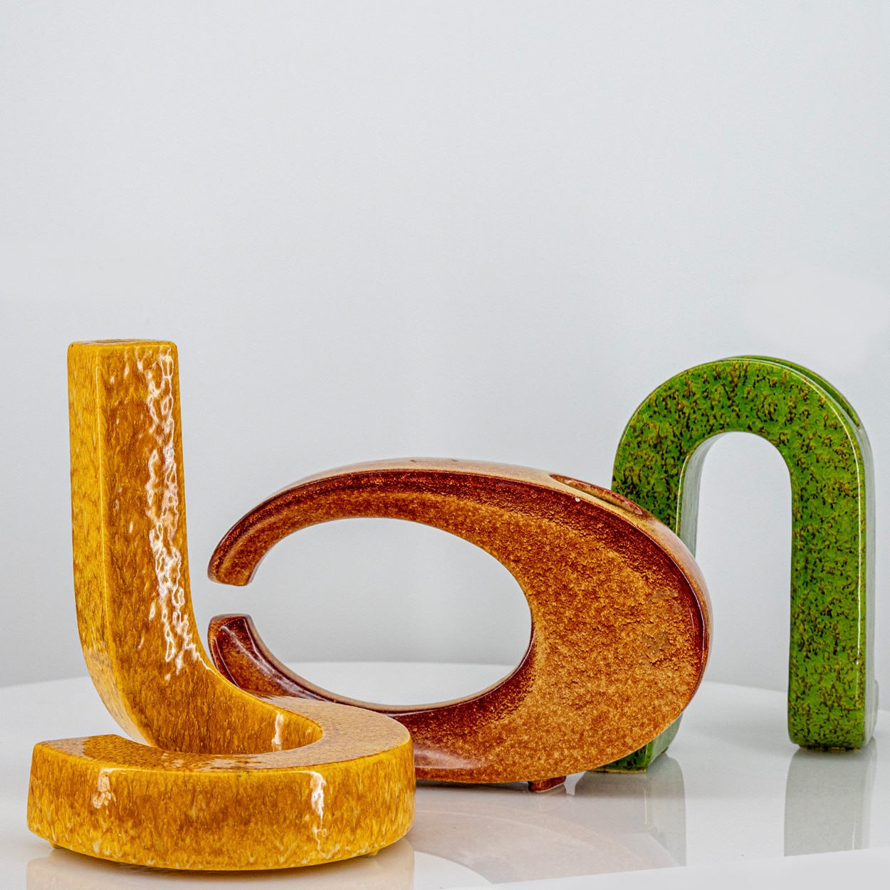 Set of 3 Sculptural Multicolor Ceramic Vases Roberto Rigon, Italy,1960 - Image 6