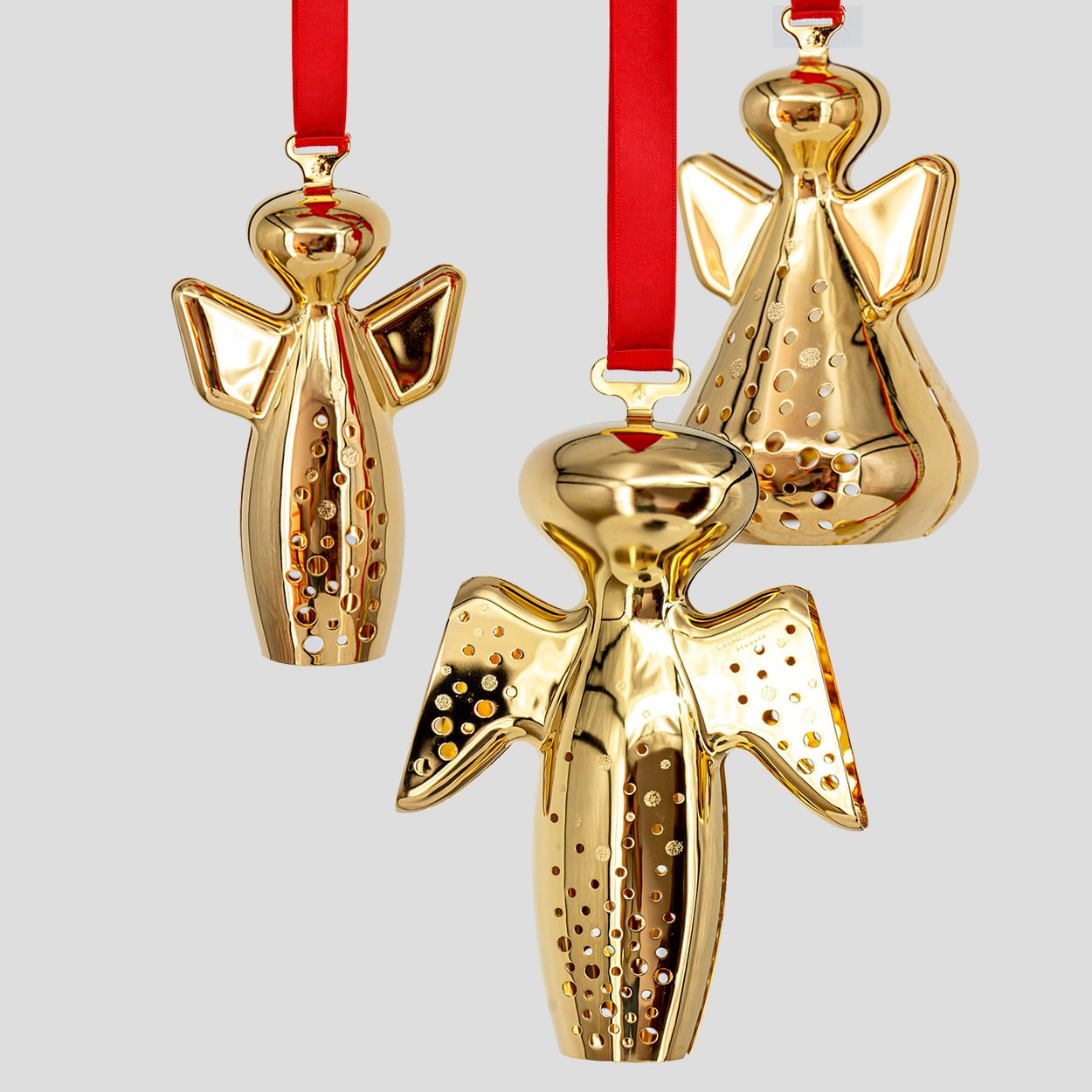 Set of Three 18K Gold-Plated Angels by Georg Jensen, Different years - Image 8