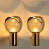 Pair of Wall Sconces with Brass and Glass Shades, Seguso, Italy 1960 - Thumbnail Image 2