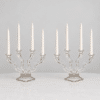 One of the Two 4 Arms Lead Crystal Glass Candelabras, Germany 1970 - Thumbnail Image 1