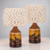 1 of the 2 Brutalist Ceramic Table Lamp, Custom Merino Wool Shade, Denmark 1970s - Thumbnail Image 12