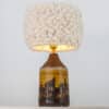 1 of the 2 Brutalist Ceramic Table Lamp, Custom Merino Wool Shade, Denmark 1970s - Thumbnail Image 6