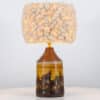 1 of the 2 Brutalist Ceramic Table Lamp, Custom Merino Wool Shade, Denmark 1970s - Thumbnail Image 3