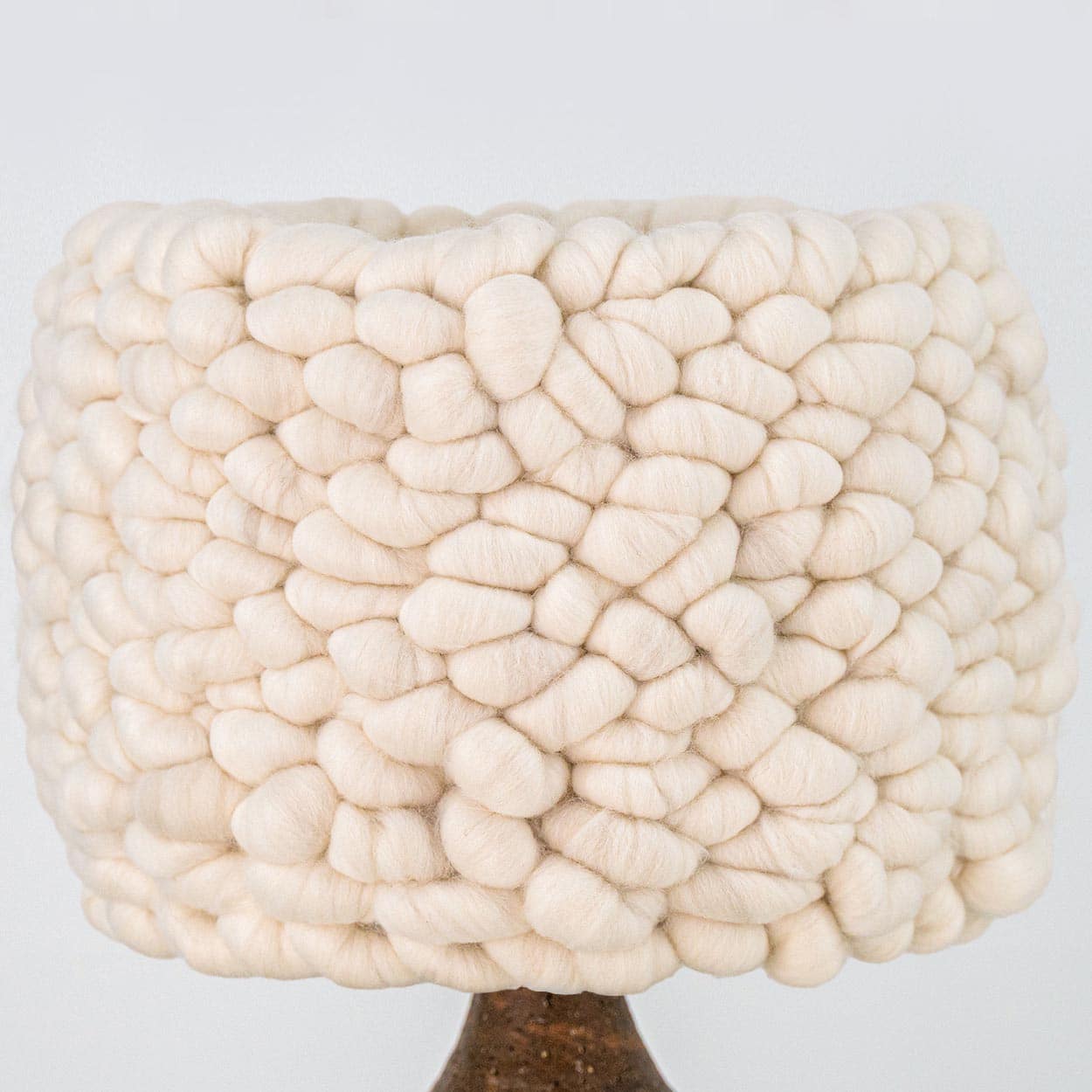 1 of the 2 Brutalist Ceramic Table Lamp, Custom Merino Wool Shade, Denmark 1970s - Image 14