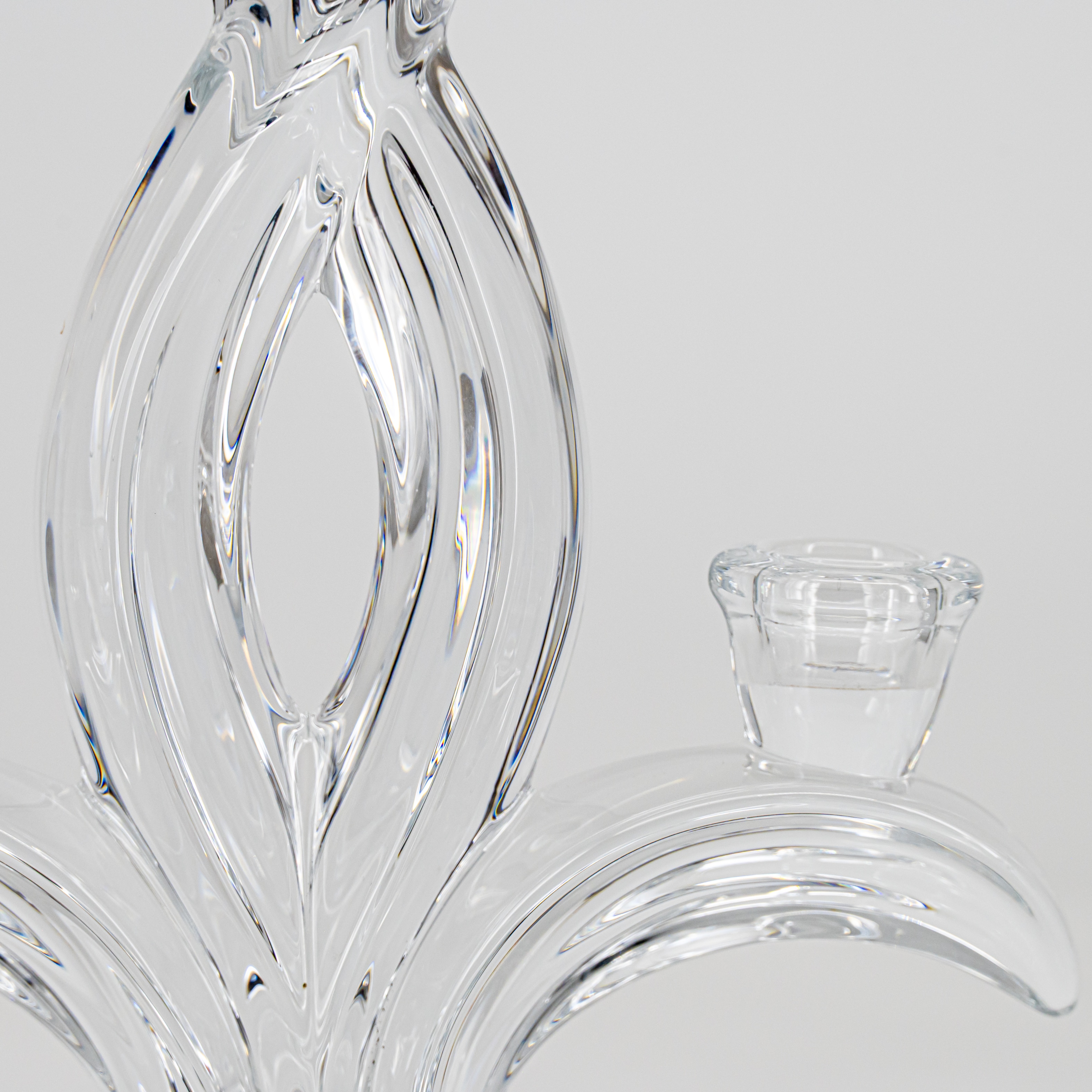 Pair of 2 Arms Crystal Candelabras, Jacques du Châtel, Vannes Franc 1970 - Image 2