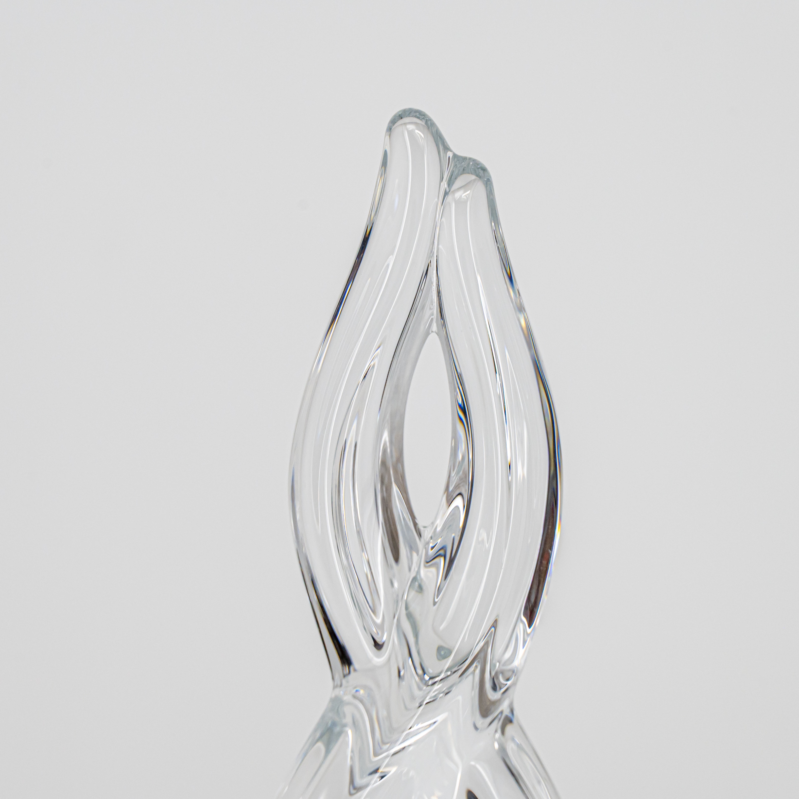 Pair of 2 Arms Crystal Candelabras, Jacques du Châtel, Vannes Franc 1970 - Image 4