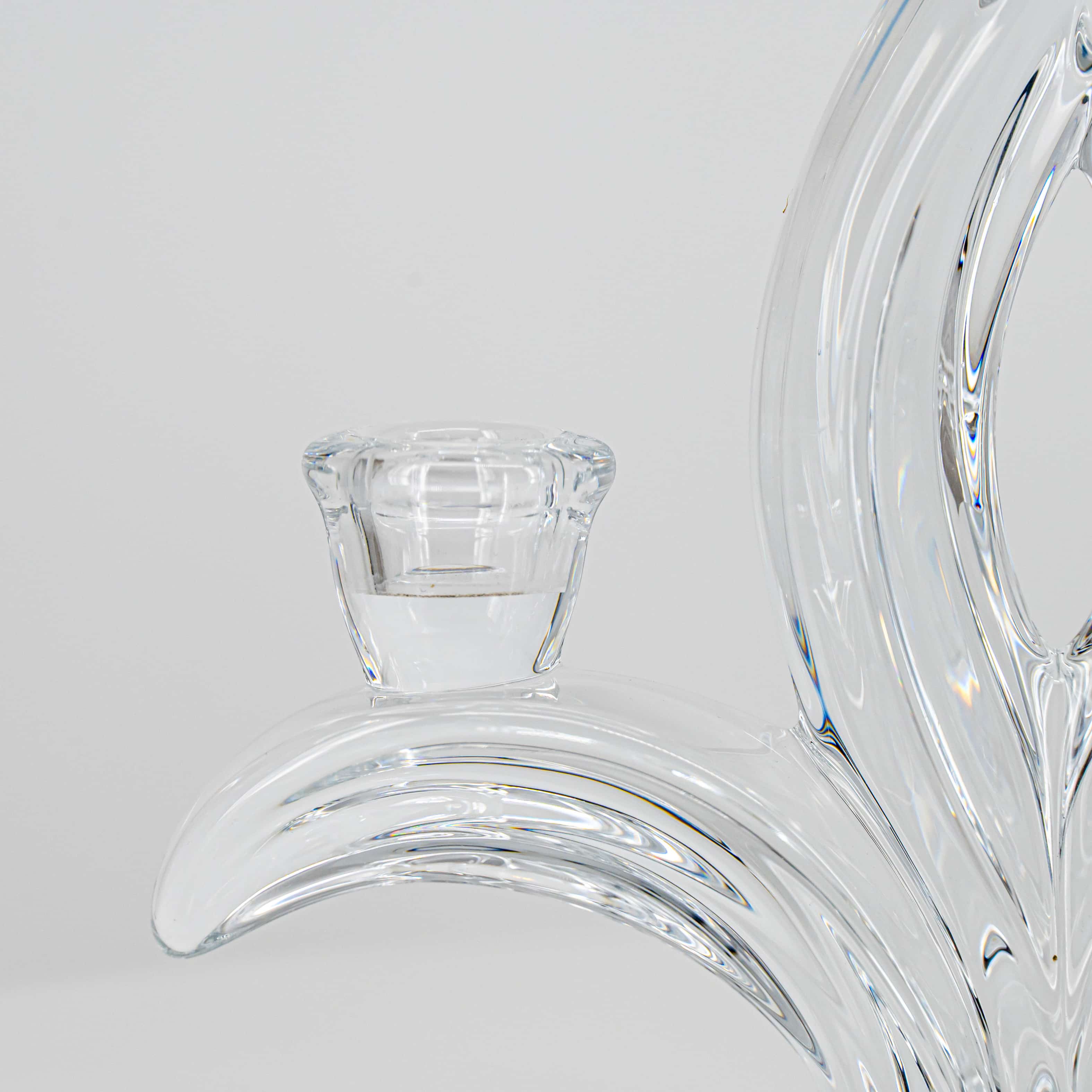 Pair of 2 Arms Crystal Candelabras, Jacques du Châtel, Vannes Franc 1970 - Image 8