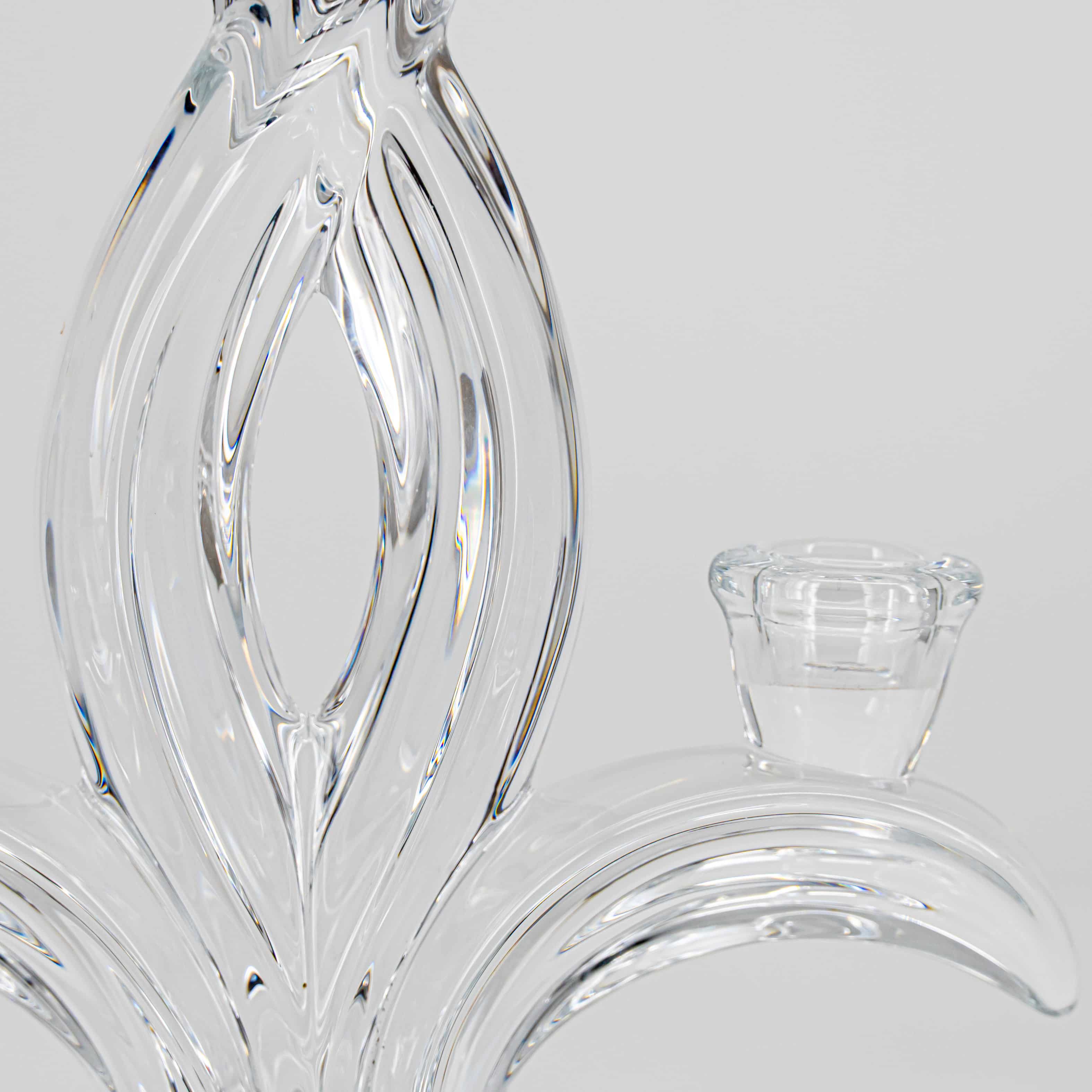 Pair of 2 Arms Crystal Candelabras, Jacques du Châtel, Vannes Franc 1970 - Image 9
