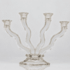One of the Two 4 Arms Lead Crystal Glass Candelabras, Germany 1970 - Thumbnail Image 2