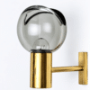 Pair of Wall Sconces with Brass and Glass Shades, Seguso, Italy 1960 - Thumbnail Image 4